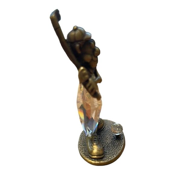 Vintage Manon Crystal Swarovski Clown Golfer Miniature Figurine Gold - Picture 2 of 9